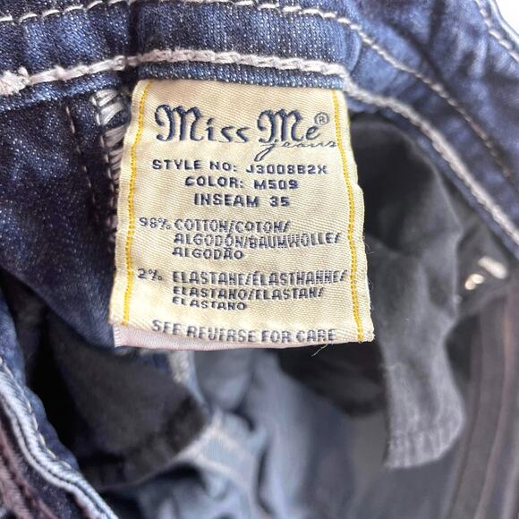 00s MISS ME Vintage Blue Signature Boot Bling Pocket Jeans - Picture 4 of 9